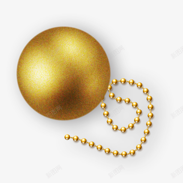 金色质感圆球元素png免抠素材_新图网 https://ixintu.com 商务 圆球 渐变 装饰 质感 金色 链子