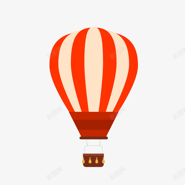 红色条纹热气球png免抠素材_新图网 https://ixintu.com 卡通热气球 氢气球 红色条纹 背景装饰