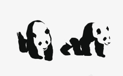 熊猫霸气逼人熊剪影素材
