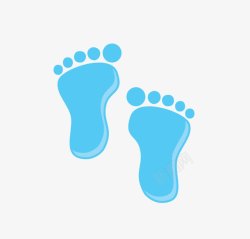 新生儿脚印蓝色的婴儿小脚印高清图片