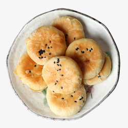 饼型香甜绿豆酥带芝麻的绿豆酥高清图片