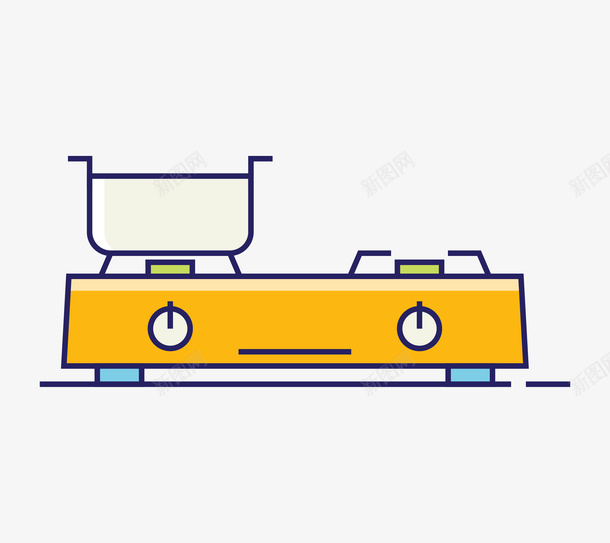 两个开关煤气灶简笔画png免抠素材_新图网 https://ixintu.com 做饭 厨房 家居用品 开关 煤气 煤气灶 煮饭