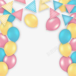 布置生日派对粉色气球高清图片