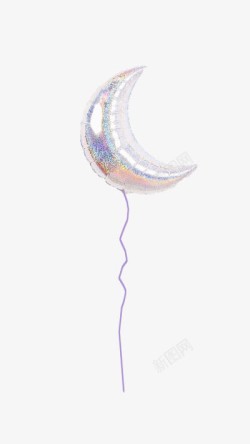 月牙形银色月牙形气球高清图片