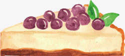 水彩葡萄手绘水彩葡萄蛋糕矢量图高清图片