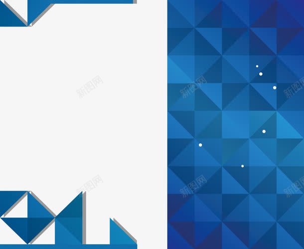 蓝色几何体psd免抠素材_新图网 https://ixintu.com 几何体 名片设计图案 蓝色三角形