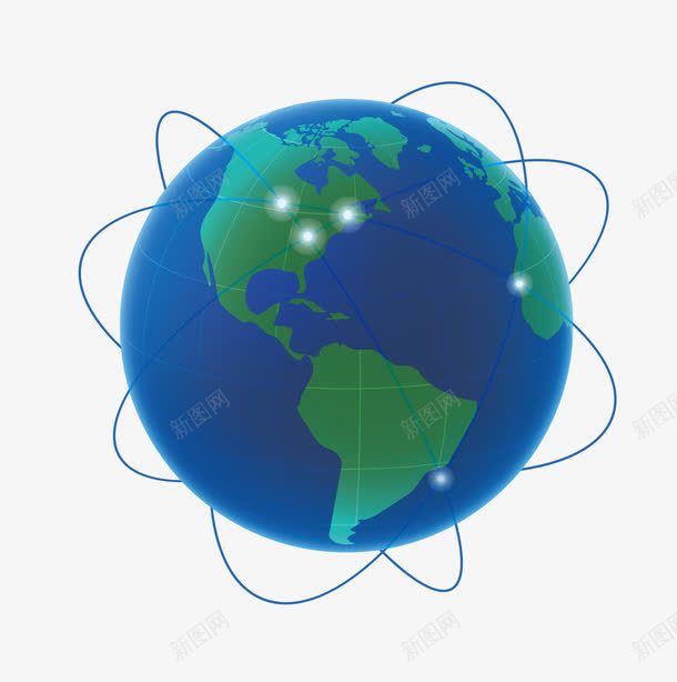 科技地球矢量图ai免抠素材_新图网 https://ixintu.com 科技元素 科技画册封面设计 蓝色地球 矢量图