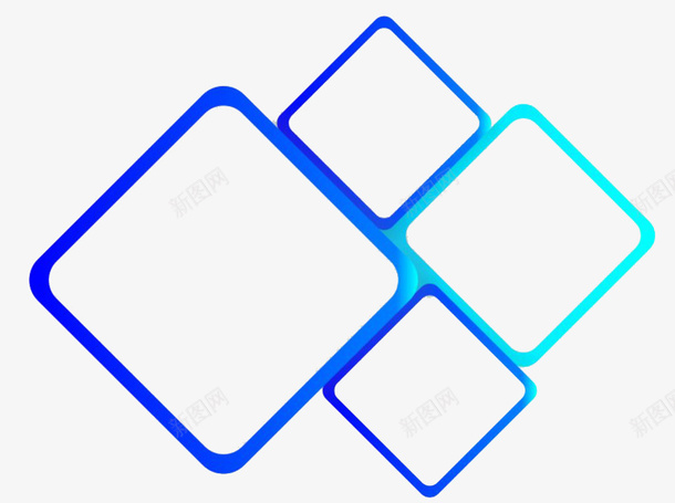 蓝色的组合方框png免抠素材_新图网 https://ixintu.com 不规则图形 几何图形 图形框 图形框框 方框 正方框 组合 蓝色