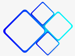 几何图形组合蓝色的组合方框高清图片