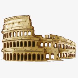 威尼斯清新创意旅游罗马斗兽场元素矢量图高清图片