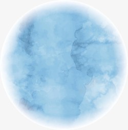 水彩水纹蓝色圆形水彩晕染高清图片