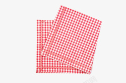 格子餐巾粉红色格子条纹的纸巾实物高清图片