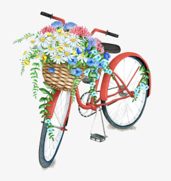 矢量自行车装饰彩色自行车高清图片