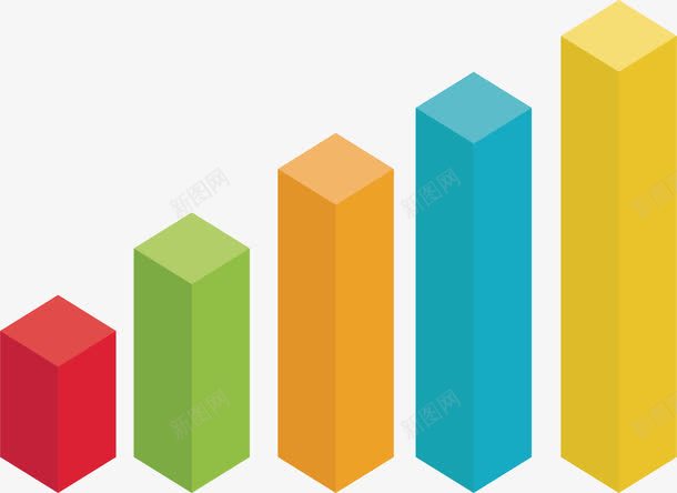 立方体柱形图png免抠素材_新图网 https://ixintu.com 彩色 数据分析 柱形图 矢量素材 立体几何