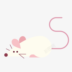长尾巴老鼠简约白色老鼠矢量图高清图片