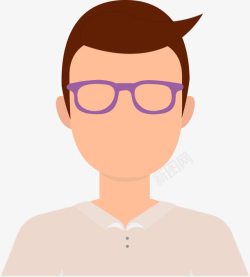 扁平用户戴眼镜的卡通男人高清图片