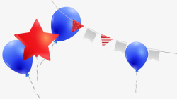 美国气球横幅集劳动节装饰矢量图素材
