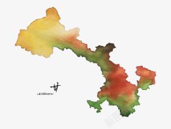 祖国的山河甘肃省水墨地图高清图片