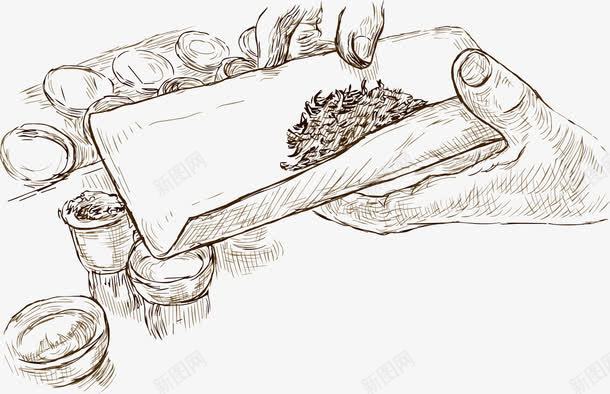 素描茶叶png免抠素材_新图网 https://ixintu.com 填色练习 干燥 手绘 纸张 罐子 茶叶 茶杯 黑白