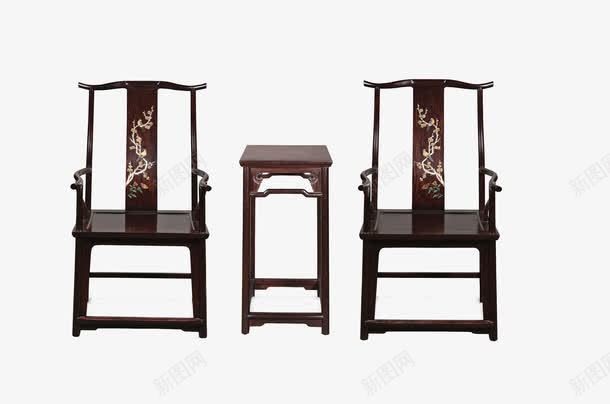 中式客厅椅子png免抠素材_新图网 https://ixintu.com 上漆 木制 椅子背面 雕花 靠椅