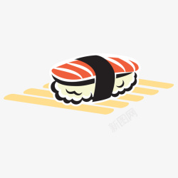 韩国日本料理一个简约的三文鱼寿司矢量图高清图片