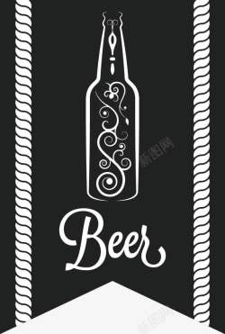 丝带与酒瓶图片啤酒标签图标高清图片