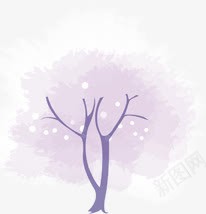 紫色树木冬日展板png免抠素材_新图网 https://ixintu.com 冬日 展板 树木 紫色