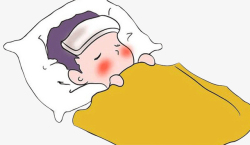 儿童棉帽子小孩感冒生病医院吃药发烧流鼻涕高清图片