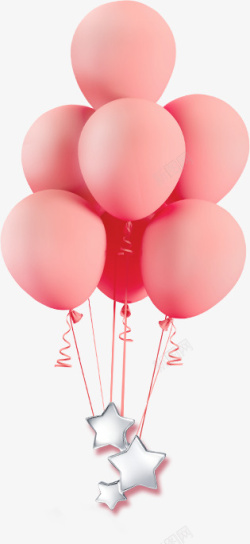 简单粉色墙粉色气球元素高清图片