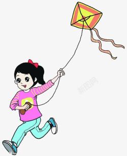 放风筝的小女孩放风筝的小女孩高清图片