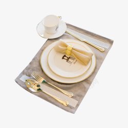刀叉套装欧式美式餐碟餐巾扣高清图片