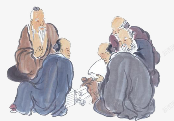 古代生活png免抠素材_新图网 https://ixintu.com 中国文化 彩色 手绘 聚会