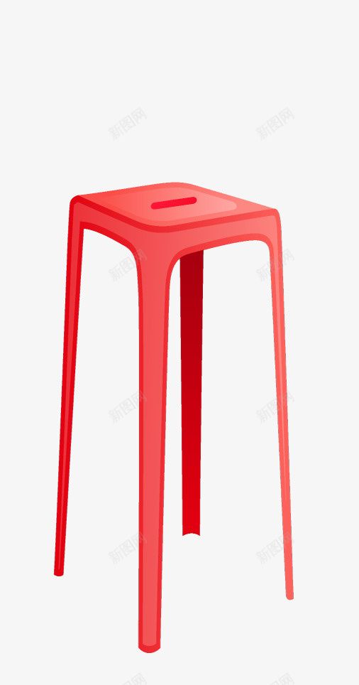 一把塑料高脚凳子png免抠素材_新图网 https://ixintu.com 卡通 塑料凳 家居用品 座椅 手绘图 红色凳子