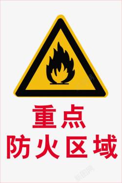 禁止烟火重点防火区域标识牌图标高清图片