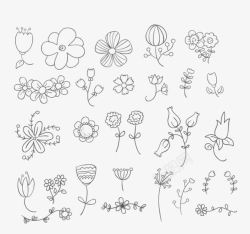 复杂黑白植物图形图标黑白植物图标高清图片