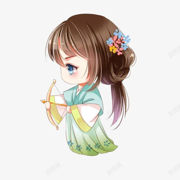 射手座汉服png免抠素材_新图网 https://ixintu.com 卡通 射手座 星座 汉服 汉服卡通 汉服少女