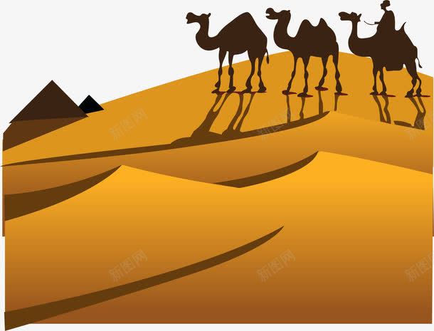 金色沙漠上的骆驼剪影png免抠素材_新图网 https://ixintu.com EPS 一带一路 丝绸之路 剪影 卡通 商贸 政策沟通 民心相通 沙漠 经济带 设施联通 贸易畅通 资金融通 重走丝绸之路 骆驼