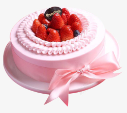 粉色草莓面包新语生日蛋糕莓颜盛世高清图片