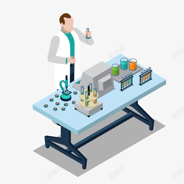 做科研的实验室人员矢量图ai免抠素材_新图网 https://ixintu.com 人物设计 化学试剂 实验员 实验室 实验室插画 矢量图 科研人员 调配