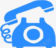 蓝色卡通电话图标png_新图网 https://ixintu.com 卡通 电话 电话LOGO 蓝色