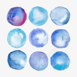 蓝色涂抹背景水彩泡泡图案笔刷高清图片