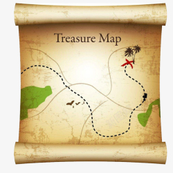藏宝图纸张海盗藏宝地图高清图片