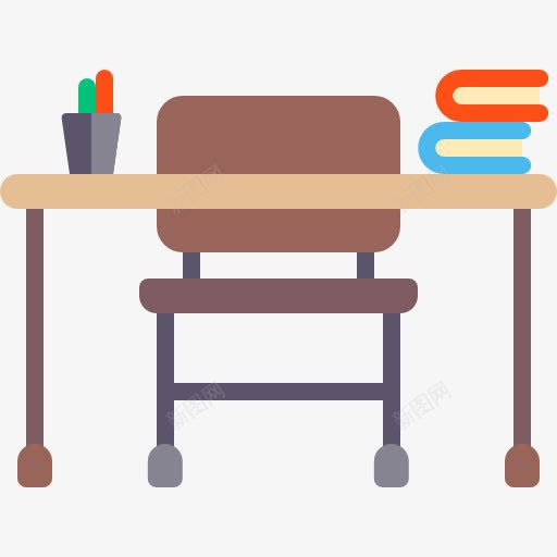桌上图标png_新图网 https://ixintu.com 书桌 家具和家居 教室 教育 椅子 老师的办公桌