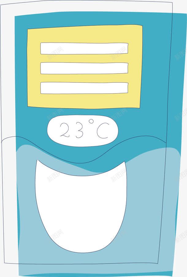 绿色的空调遥控器png免抠素材_新图网 https://ixintu.com 卡通 家电 手绘 深绿色的 温度数字 空调遥控器 简图