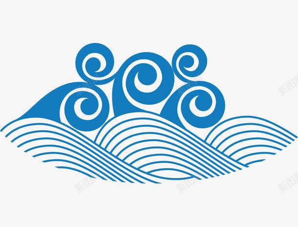 浪花图案png免抠素材_新图网 https://ixintu.com 传统水波纹样式 古典海浪花纹
