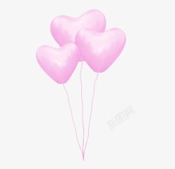 粉色漂亮桃心气球素材