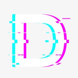 三色logo抖音风格英文字母D高清图片