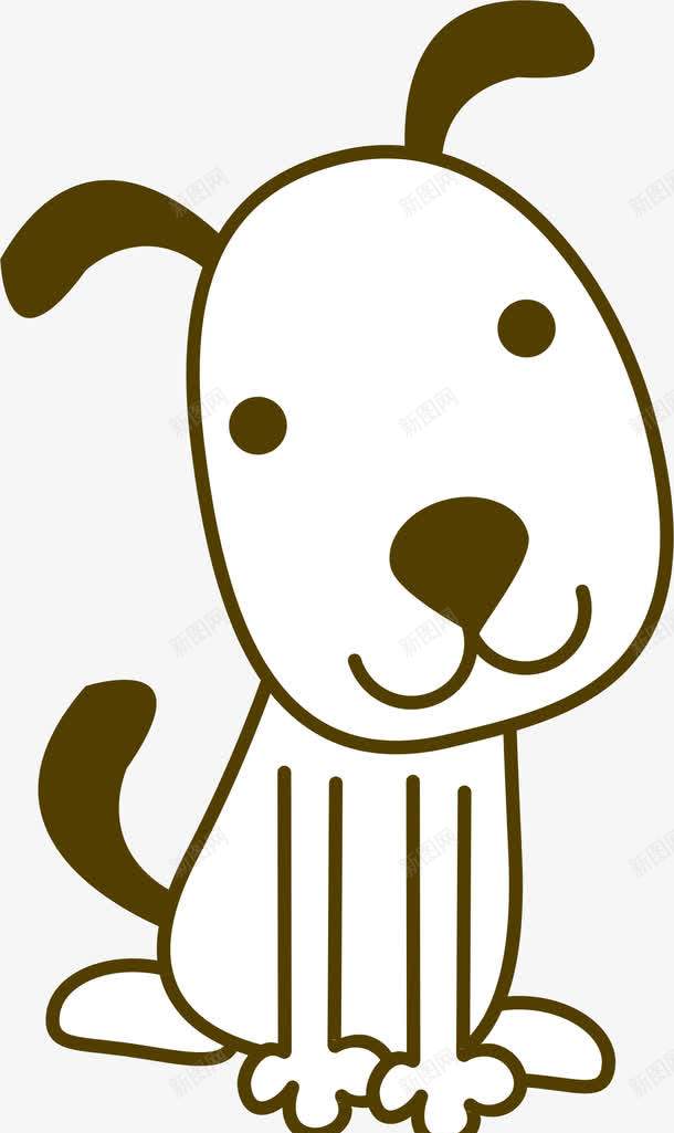 可爱小狗png免抠素材_新图网 https://ixintu.com 动物 卡通 填色练习 小狗 手绘 线条 黑白