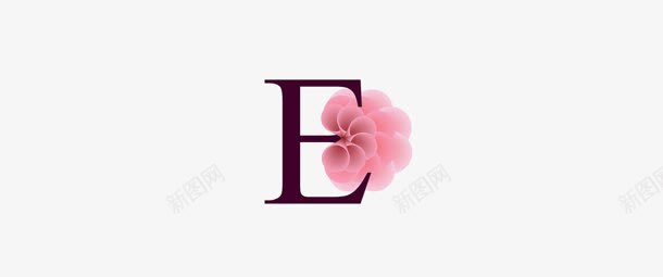 玫瑰主题字母E图标图标