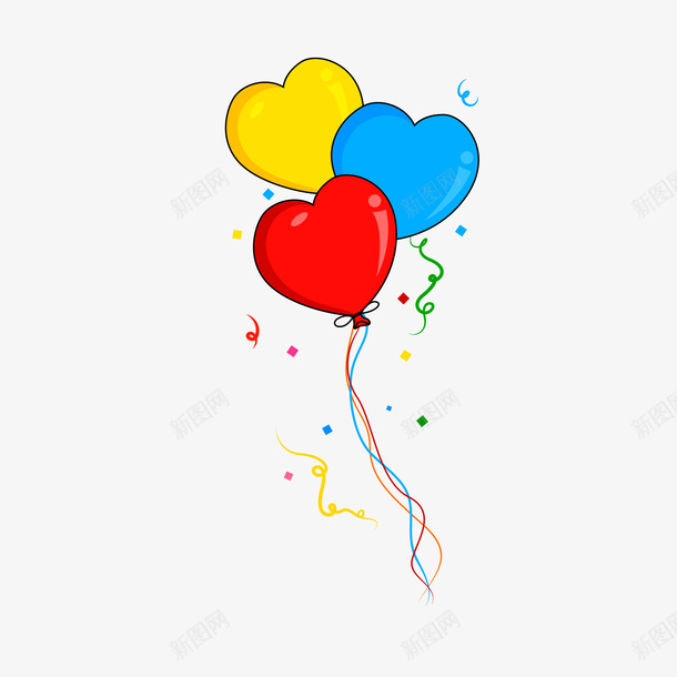 卡通彩色的装饰气球png免抠素材_新图网 https://ixintu.com 卡通 彩色 手绘 气球 爱心气球 装饰气球